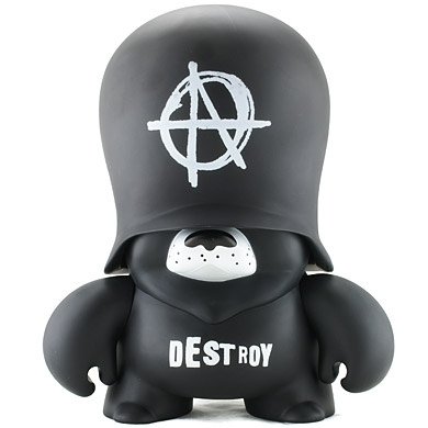 Anarchy Trooper  figure by Frank Kozik, produced by Adfunture. Front view.