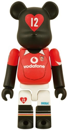 Urawa Red Diamonds - Home Ver. Be@rbrick 100%  figure, produced by Medicom Toy. Front view.