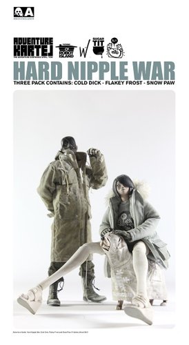 Hard Nipple War 3 Pack (Cold Dick, Flakey Frost & Snow Paw) figure by Ashley Wood, produced by Threea. Front view.