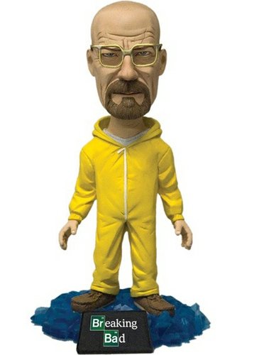 Walt in Hazmat Suit figure, produced by Mezco Toyz. Front view.