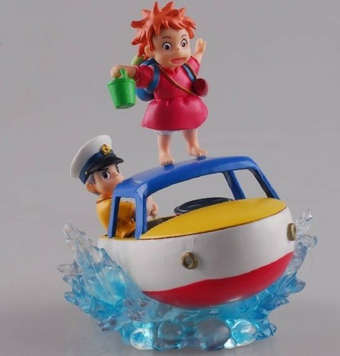 Ponyo on the Cliff figure by Hayao Miyazaki, produced by Chaoer Studio Ghibli Statues. Front view.