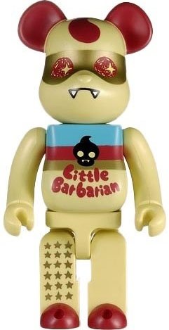 Little Barbarian Be@rbrick 400% figure by Mad Barbarians, produced by Medicom Toy. Front view.