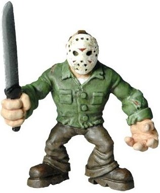 Jason Voorhees figure, produced by Mezco Toyz. Front view.