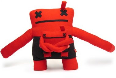 Red Flyer figure by Friends With You, produced by Strangeco. Front view.