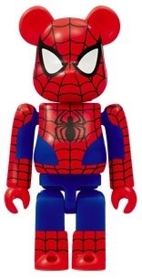 Spider-Man Be@rbrick 100%  figure by Marvel, produced by Medicom Toy. Front view.