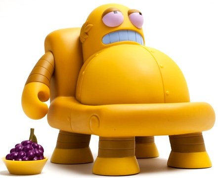 Hedonism Bot figure by Matt Groening, produced by Kidrobot. Front view.