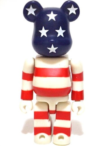 USA - Flag Be@rbrick Series 1 figure, produced by Medicom Toy. Front view.