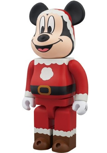 Mickey Mouse Be@rbrick 400% - Santa Ver. figure by Disney, produced by Medicom Toy. Front view.