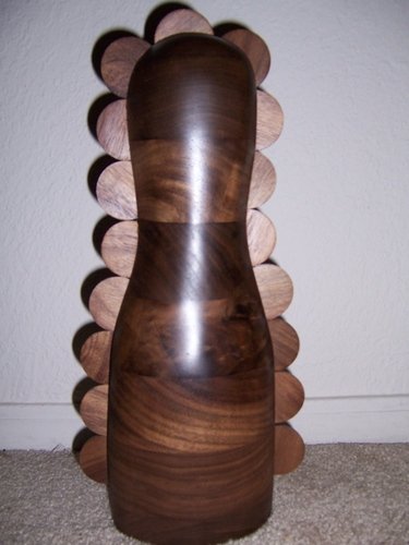 Wood CP figure by Buster Hyman. Front view.
