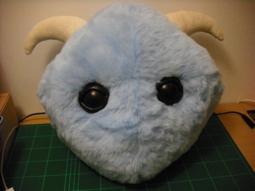 Raar! head cushion. figure by Monsters And Mecha. Front view.