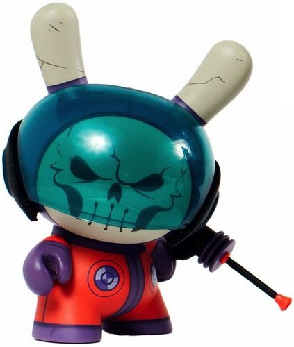 The Dead Astronaut  figure by Pac23 , produced by Kidrobot. Front view.