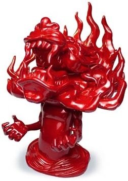 Screaming for the Sunrise - Metallic Red figure by Yoskay Yamamoto, produced by Munky King. Front view.
