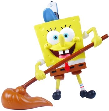 SpongeBob at Work figure by Nickelodeon, produced by Play Imaginative. Front view.