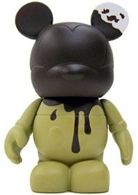 Chocolate Mickey Ice Cream Bar figure by Lisa Badeen, produced by Disney. Front view.