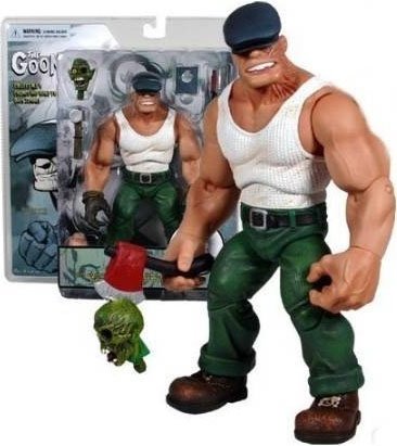 The Goon figure by Eric Powell, produced by Mezco Toyz. Packaging.