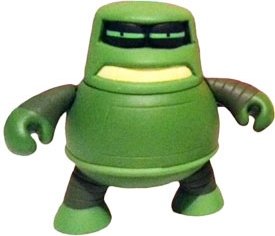 Don Bot (Chase) figure by Matt Groening, produced by Kidrobot. Front view.