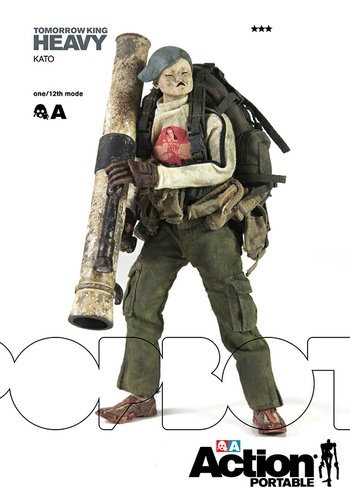 Heavy Tomorrow King Kato figure by Ashley Wood, produced by Threea. Front view.
