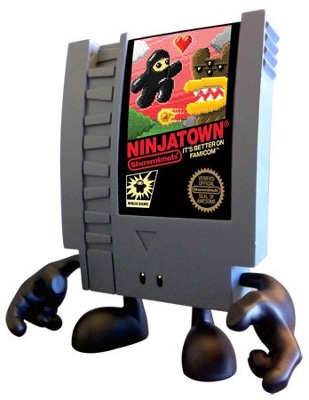 Ninjatown figure by Shawn Smith (Shawnimals), produced by Squid Kids Ink. Front view.