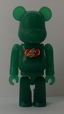 Jelly Belly Be@rbrick - Green Apple figure, produced by Medicom Toy. Front view.