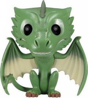 POP! Game of Thrones - Rhaegal figure by George R. R. Martin, produced by Funko. Front view.
