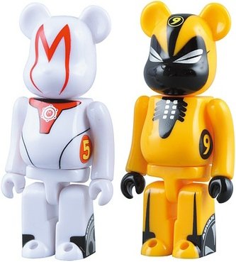 Speed Racer Be@rbrick 100% Set figure, produced by Medicom Toy. Front view.