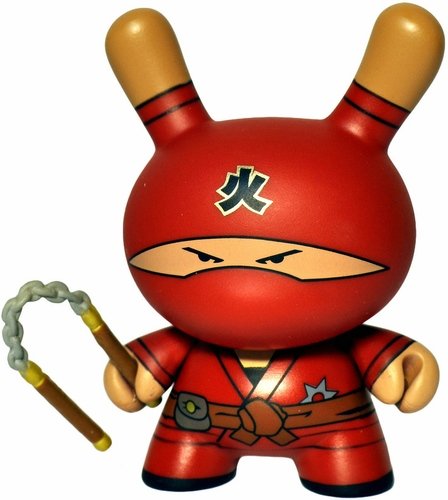Fire Clan Ninja figure by Huck Gee, produced by Kidrobot. Front view.