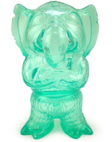 Pocket Stomp - Clear Green figure by Brian Flynn, produced by Gargamel. Front view.