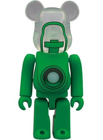Green Lantern Be@rbrick 100% LED - WF/ SDCC 2011  figure, produced by Medicom Toy. Front view.