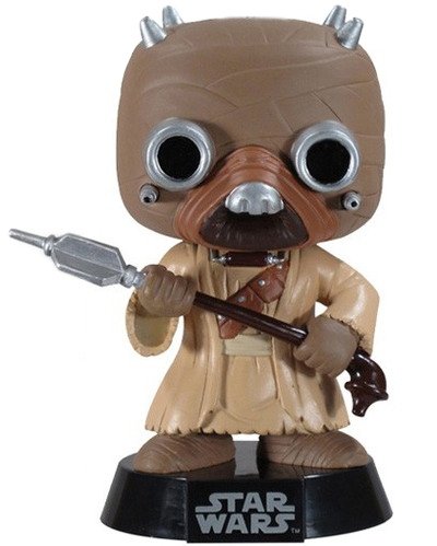 Tusken Raider figure by Lucasfilm Ltd., produced by Funko. Front view.
