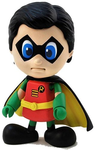 Robin figure by Dc Comics, produced by Hot Toys. Front view.