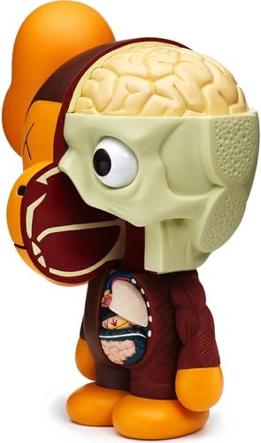 Disscected Milo - Brown figure by Kaws X Bape, produced by Medicom Toy. Front view.