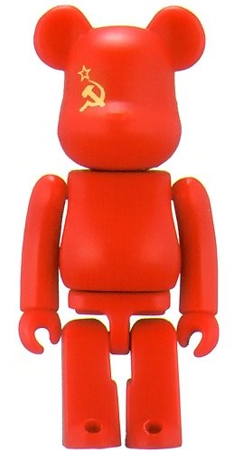 USSR - Flag Be@rbrick Series 4 figure, produced by Medicom Toy. Front view.