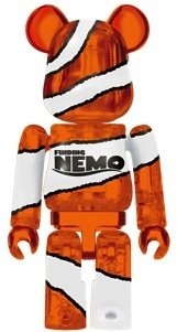 Finding Nemo Logo Be@rbrick 100% figure by Disney X Pixar, produced by Medicom Toy. Front view.