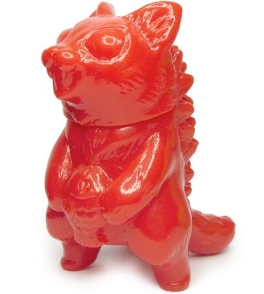 Red Micro Negora figure by Konatsu X Max Toy Co., produced by Max Toy Co.. Front view.