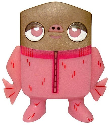 Sleepy Poo figure by Manny Galan , produced by Chaotic Unicorn . Front view.