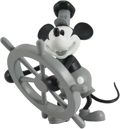 Steamboat Willie Mickey Mouse figure by Disney, produced by Play Imaginative. Front view.
