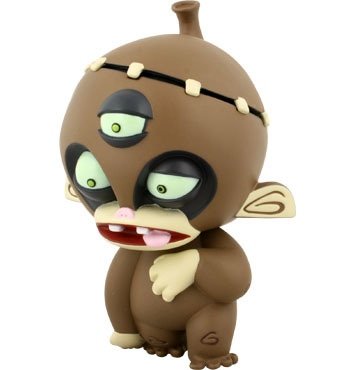 Franken Monkey figure by Roberto Juareghi, produced by Atomic Monkey. Front view.