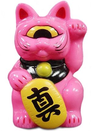 Mini Fortune Cat - Pink figure by Mori Katsura, produced by Realxhead. Front view.