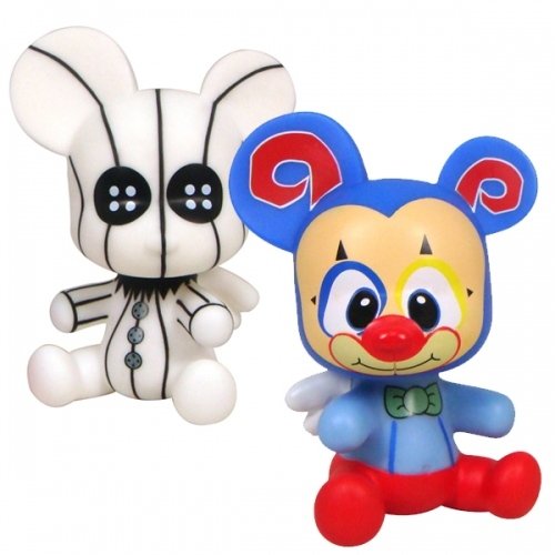 Baby Qee Set - Joker and Ghost figure, produced by Toy2R. Front view.
