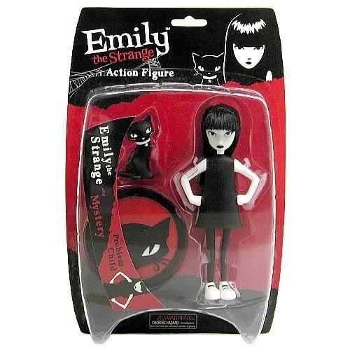 Emily the Strange Problem Child figure, produced by Distributoys. Front view.