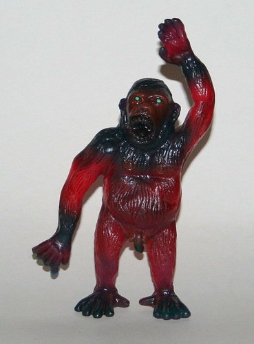 Mysterious Ape Male - Red figure by Monstrehero, produced by Monstrehero. Front view.