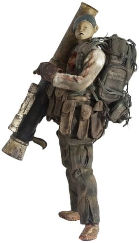 Heavy TK Kato figure by Ashley Wood, produced by Threea. Front view.