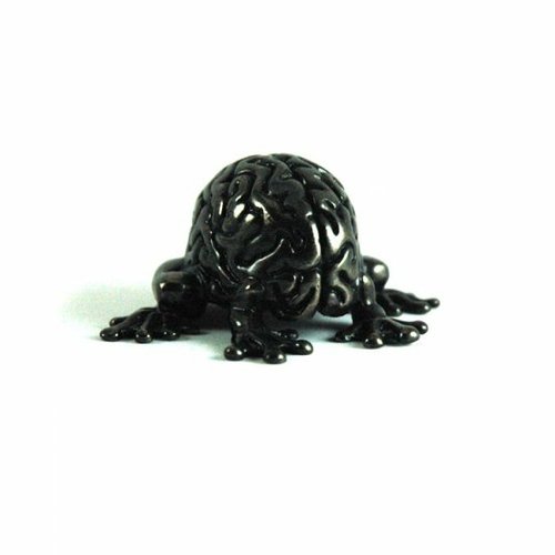 Mini Metal Black Nickel Jumping Brain figure by Emilio Garcia, produced by Toy Art Gallery . Front view.