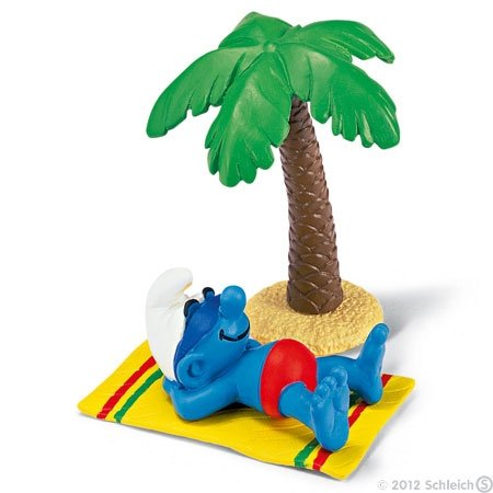 on holiday figure, produced by Schleich . Front view.