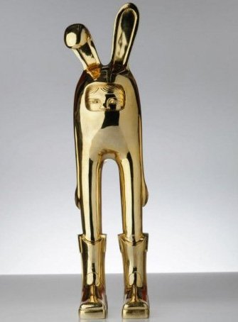 Billy Lifesize - Gold Plated figure by Blamo Toys, produced by Toy Art Gallery. Front view.