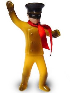 Leather Man - 88 Yellow figure by Rumble Monsters, produced by Rumble Monsters. Front view.