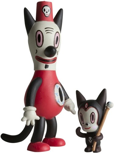 Toby & Disciple  figure by Gary Baseman, produced by Kidrobot. Front view.
