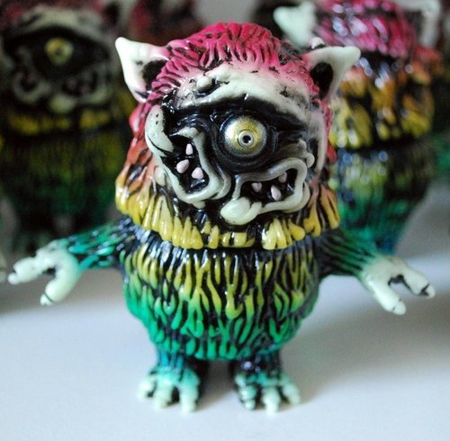 Rainbow GID Diggler figure by Rampage Toys X Splurrt . Front view.