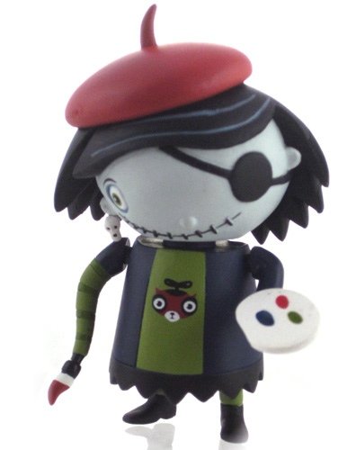 Scarygirl Painter figure by Nathan Jurevicius, produced by Flying Cat. Front view.