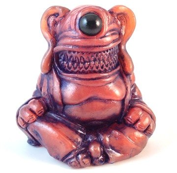 Meat Buddha - Copper figure by Motorbot, produced by Deadbear Studios. Front view.